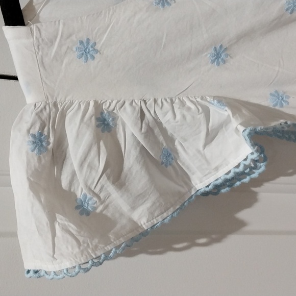 Nwt Rachel Zoe White Dress with Blue Floral Accents - Picture 9 of 17